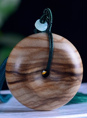 绿檀木奶香木血檀平安扣挂件男手把件文玩挂Q饰吊坠文玩工艺品