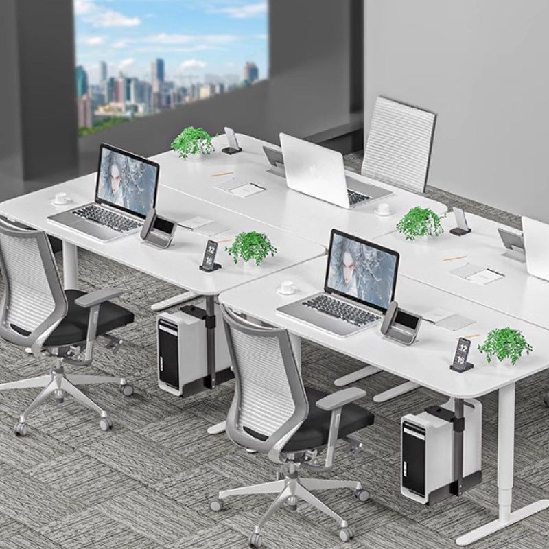 Suspended computer host bracket table bottom fixed suspended hanger office desktop host box tray bracket