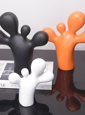 现代创意软萌脚丫树脂摆件酒店售楼处样板房客厅桌面软装饰品摆设