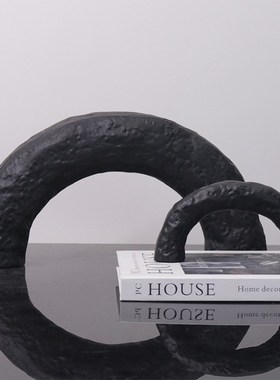 极简现代树脂艺术拱形摆件样板房间客厅售楼处软装饰品电视柜摆件