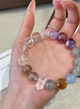 天然水晶手链女款多宝珠子手串小众设计感高级闺蜜礼物送女友