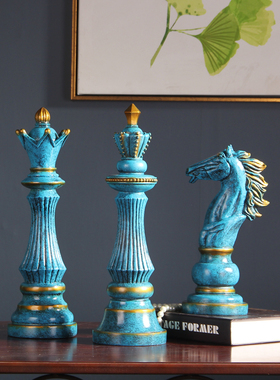 国际象棋 e美式书房软装摆设客厅酒柜展厅装饰摆件 艺术软装工艺