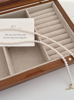 轻奢小众天然珍珠花朵项链 2024年新款高级设计感 OT扣珍珠锁骨链