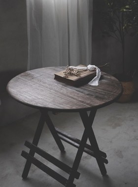 作旧折叠木桌白桌子 摄r影台背景木板 静K物美食拍摄【二店道具铺