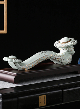 陶瓷如意葫芦摆件中式客厅家居摆设开业招财装饰礼品乔Y迁新居玄