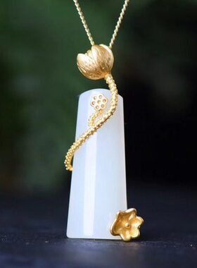 S925纯银天然和田玉吊坠项坠钥匙麋鹿牛醒狮如意貔貅猫佛陀平安扣