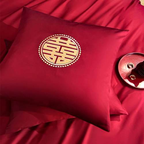 结婚四件套床上用品全套女方出嫁婚庆床品8件套带被子枕芯七件套 - 图2