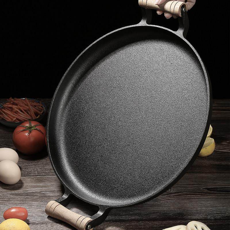 铁仕达 双耳加厚烙饼锅无涂层不粘平底锅生铁鏊子煎饼果子锅煎烤,淘宝优惠券,粉丝福利购,淘宝优惠卷