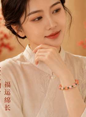 天然冰飘南红碧玉菠菜绿手链礼物