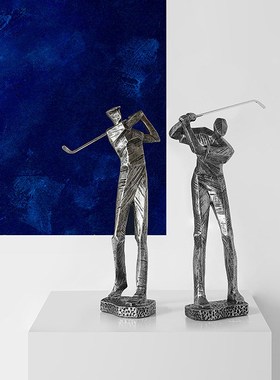 复古高档高e尔夫球商务人物摆件酒柜客厅家居领导老板办公室装饰