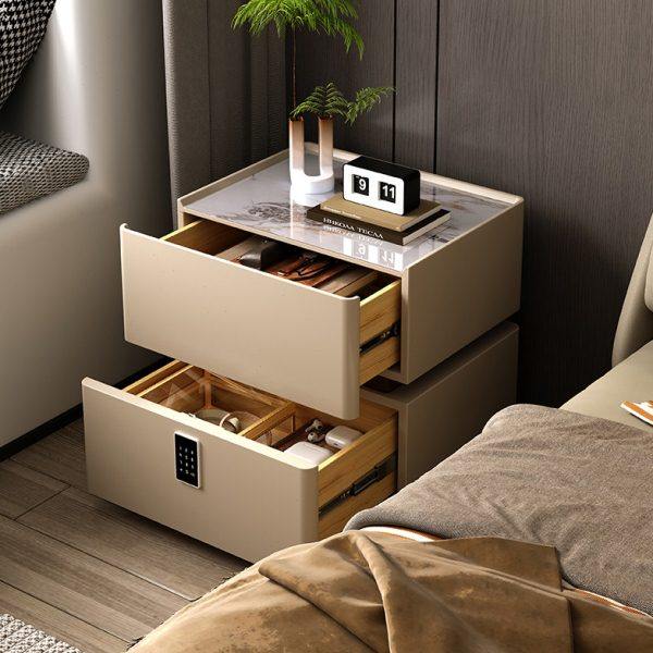 轻奢智能床头柜卧室简约密码锁床边收纳柜2024新款高级感储物斗柜,淘宝优惠券,粉丝福利购,淘宝优惠卷