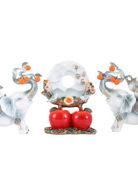 事事如意b财福大象一对创意家居玄关客厅电视柜摆件轻奢高档装饰