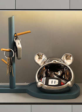 2023年兔f子钥匙收纳摆件置物架入户玄关鞋柜客厅装饰品乔迁礼物