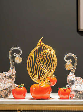 大象水晶摆件客厅桌面新家书桌A茶几摆设角几鹿装饰品流沙画工艺