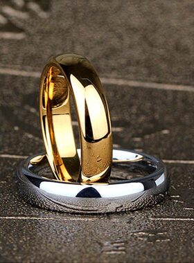 6MM不锈钢戒指男单身戒 日韩个性简约男士尾戒子学生食指戒指环彩