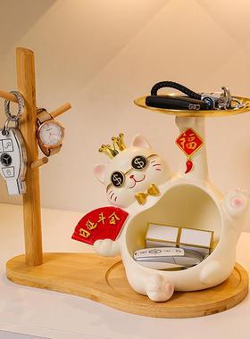 猫放钥匙家纳饰玄关摆件入户门客厅居大肚收AL100867猫装品乔迁