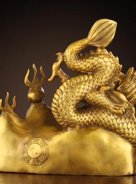 纯黄铜避火J020220龙铜中摆件火式天门烧乾位器摆件三避火龙