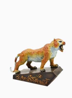 宏达 全黄铜生肖上山虎办公室玄关铜老虎铜器摆件