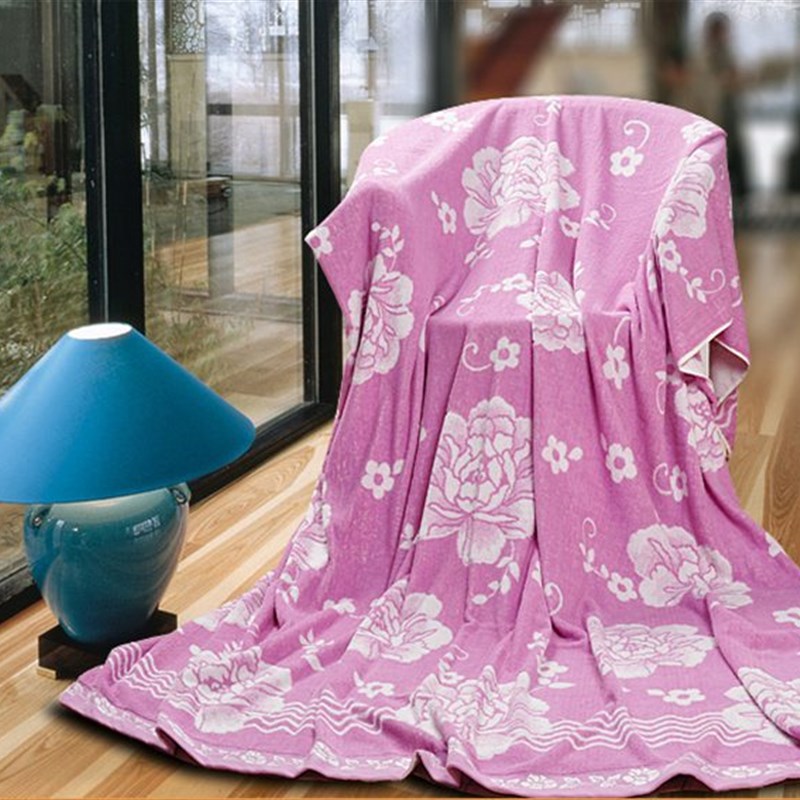 晨天乐提b花被 纯棉单双人毛巾被 150*200cm 180*220cm学生被床单 - 图3