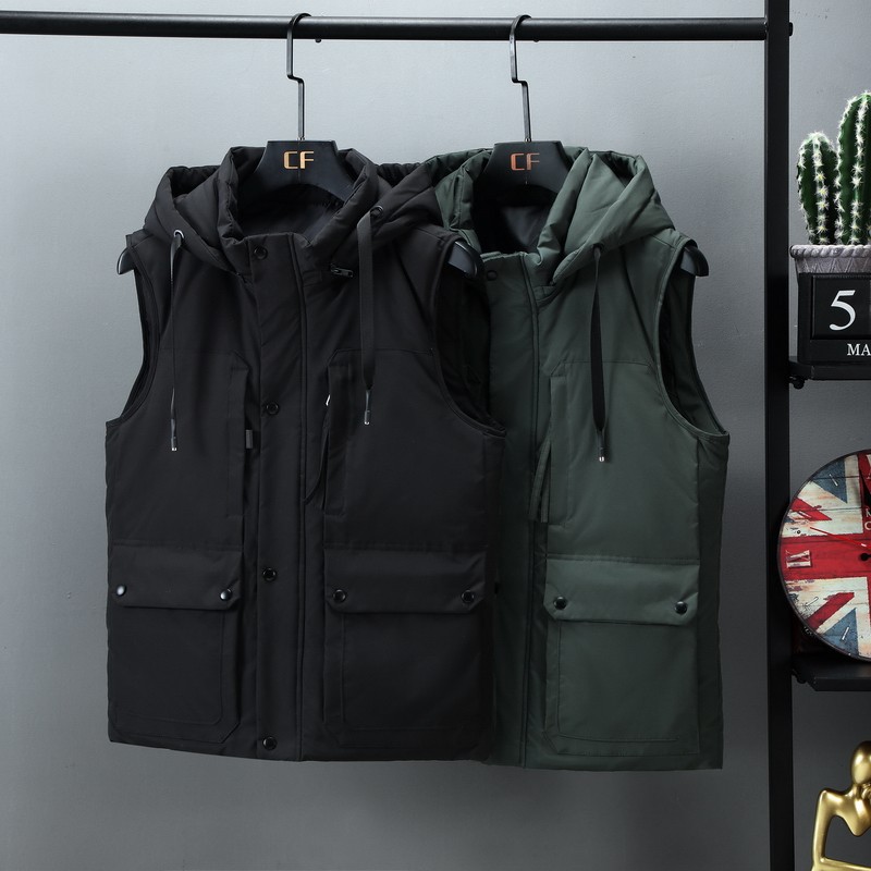 棉马甲男2023秋冬季新款大尺码可拆帽加肥加厚羽绒棉背心保暖男装,淘宝优惠券,粉丝福利购,淘宝优惠卷