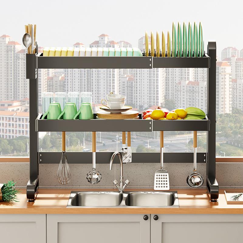 厨房水槽置物架台面碗盘厨具收纳架洗碗架水池放碗筷碗碟沥水 - 图0