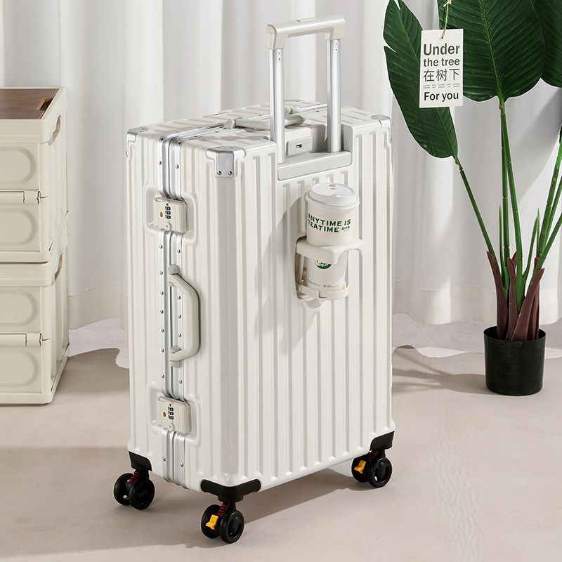 多功能行李箱水杯架拉杆箱充电铝框行李箱静音万向轮男女学生皮箱,淘宝优惠券,粉丝福利购,淘宝优惠卷