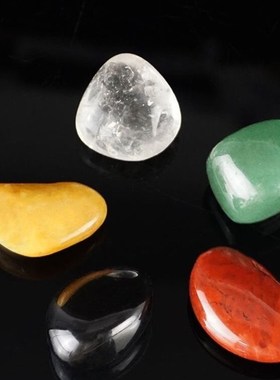 聚宝盆五色石五行石天然原石金木水火土一套五彩碎石办公室装摆件