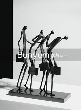 现代简约创意金属人物摆件抽象艺C术雕塑办公室客厅玄关装饰工艺