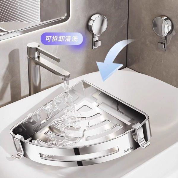 304不锈钢卫生间置物架吸盘洗漱台洗手间壁挂厕所浴室三角收纳架,淘宝优惠券,粉丝福利购,淘宝优惠卷