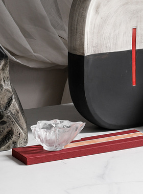 现代新中式灰黑陶瓷花瓶摆件样板房间办J公室客厅电视柜装饰花器