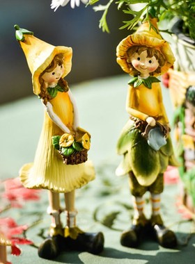 牵牛花仙子娃娃户外庭院室内装饰品阳F台花园造景树脂工艺品小摆