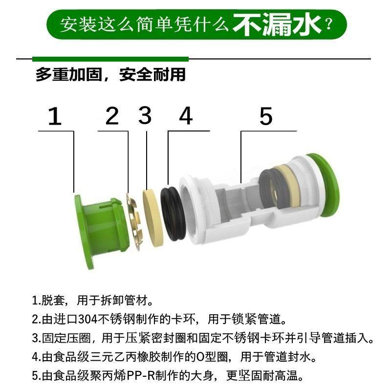 ppr免热熔快接头水管配件202532直接弯头三通水管配件免烫快插,淘宝优惠券,粉丝福利购,淘宝优惠卷