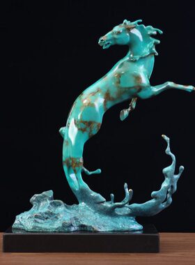 纯黄铜马摆件客厅酒柜电视柜玄关家居中式工艺礼品送礼物书房摆件