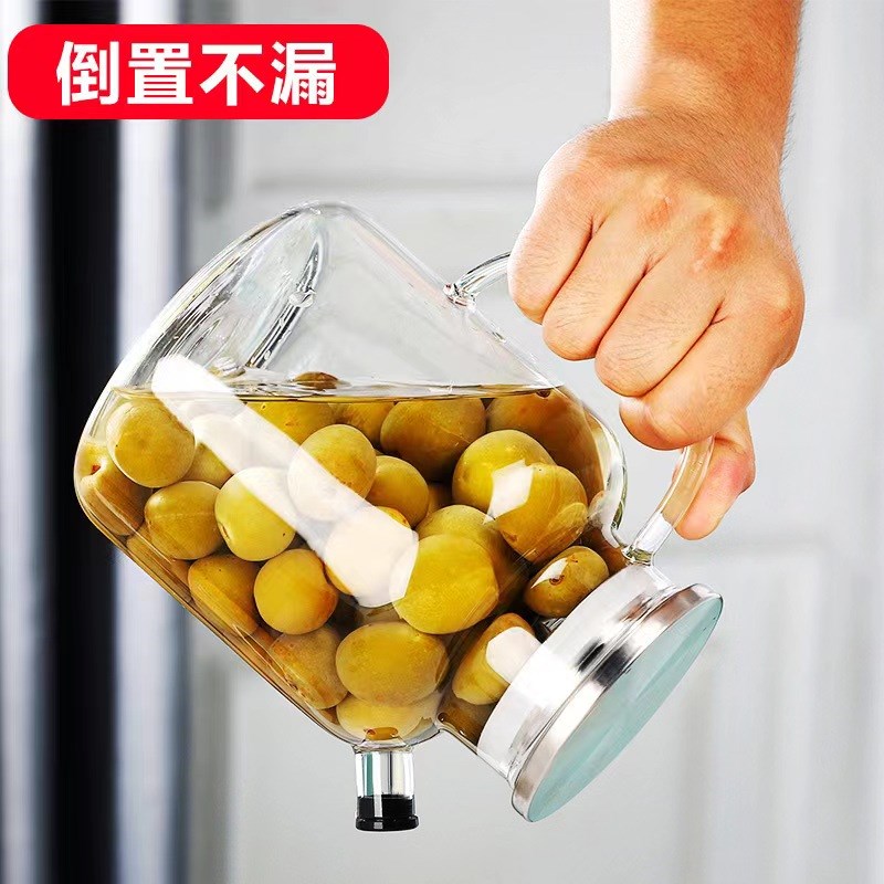 Wine bottle glass wine tank empty bottle high borosilicate x bayberry green plum wine container special high-end sealed wine tank