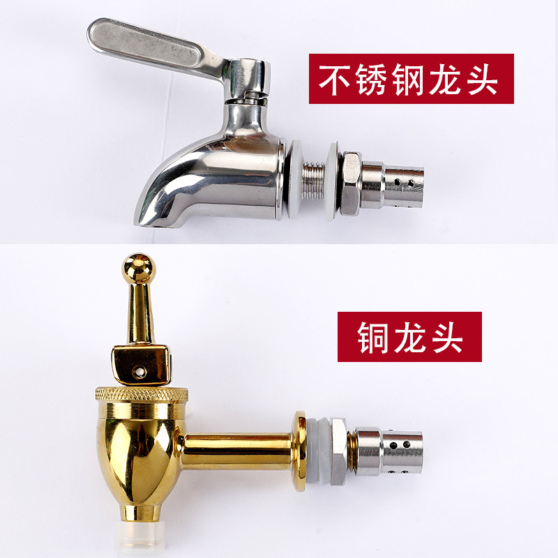 Slender glass wine bottle for soaking ginseng in medicinal wine, special wine tank with tap, O wine jar, transparent and elevated wine making