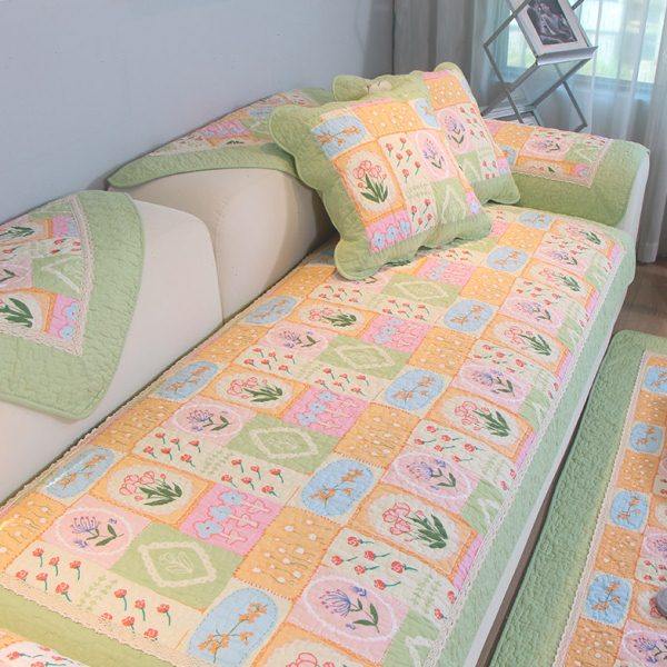 田园全棉沙发垫简约现代夏季布艺防滑沙发套罩四季通用沙发巾盖布,淘宝优惠券,粉丝福利购,淘宝优惠卷