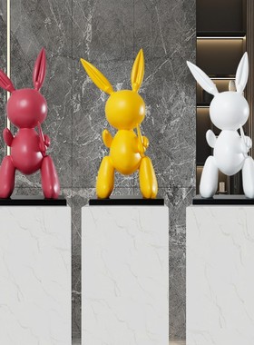 欧式卡通雕塑h网红兔摆件样板间店铺橱窗客厅电视柜软装工艺品装