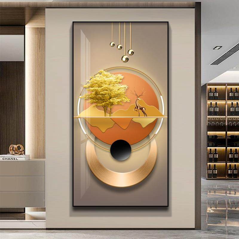 新中式装饰福鹿画高级禅意缥缈玄关走感廊过道画挂客厅沙发背景墙,淘宝优惠券,粉丝福利购,淘宝优惠卷