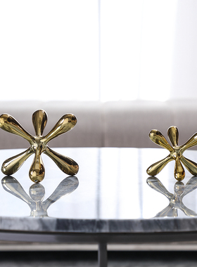 现代简约欧式点线球几何辐射状金属摆件样板房售楼处W软装饰品摆