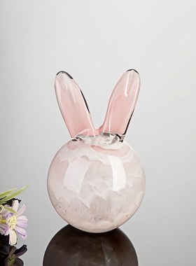 小清新轻奢琉璃兔现代简约客厅台面摆件家N居装饰品可爱生日礼物