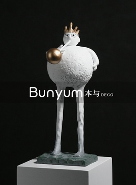 简约现代卡通人物雕塑摆件酒店玄关售楼售楼处处样U板房间软装饰