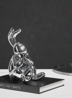 简约现代轻奢艺术j卡通兔子造型雕塑摆件样板房间家居创意软装饰