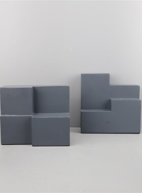 现代简约几何形状l树脂书挡摆件客厅卧室书房电视柜样板房家居饰