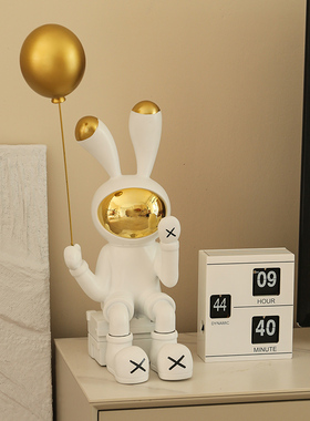 客厅电视柜酒柜创意高档太空兔子大型落地摆N件轻奢软装家居装饰