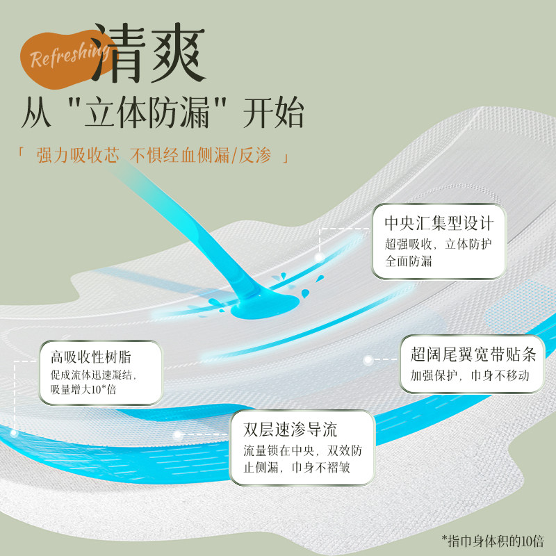 日子苦参卫生巾夜用300姨妈巾月经期草本净味抑菌透气防漏护垫,淘宝优惠券,粉丝福利购,淘宝优惠卷