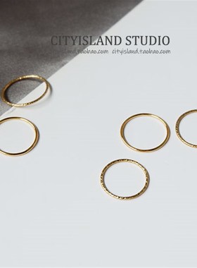 洗手不用摘!城h市岛屿极简叠戴光面素圈戒指指环批花戒指简约戒指