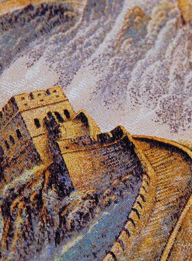 长城丝绸画框摆件中式古s典商务礼品桌面装饰品中国特色礼品送老