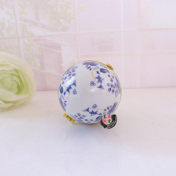 特色 麻豆至爱首饰盒饰品盒 花蛋型首饰盒 蓝色花收纳盒牙签筒,淘宝优惠券,粉丝福利购,淘宝优惠卷