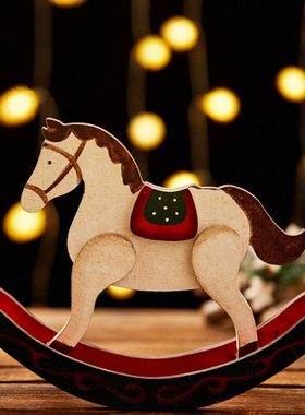 复古圣诞木马装饰品家用圣诞节日装饰小型场景氛围布置摆件礼物