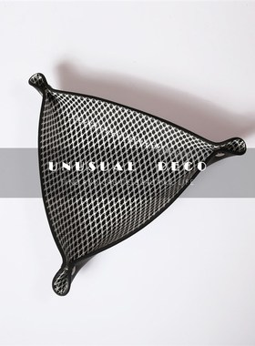 现代欧式皮革三角形托盘样板间客厅茶几书L桌玄关钥匙收纳饰品摆